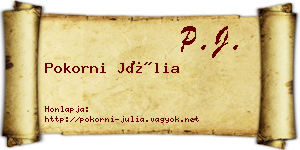 Pokorni Júlia névjegykártya
